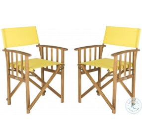 Laguna Natural And Yellow Outdoor Director Chair Set Of 2