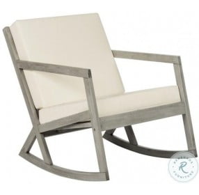 Vernon Gray And Beige Outdoor Rocking Chair