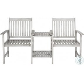 Brea Gray Twin Seat Outdoor Bench