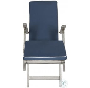 Palmdale Gray And Navy Outdoor Lounge Chair