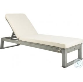 Solano Ash Gray And Beige Outdoor Sun Lounger