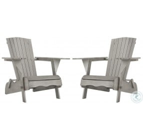 Breetel Gray Wash Outdoor Adirondack Chair Set Of 2