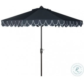 Valance Navy and White Elegant UV Resistant Auto Tilt Outdoor Umbrella