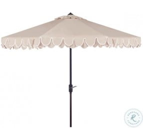 Valance Beige and White Elegant UV Resistant Auto Tilt Outdoor Umbrella