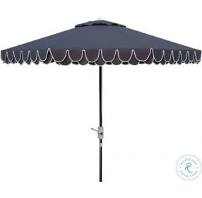 Valance Navy and White Elegant Auto Tilt Outdoor Umbrella