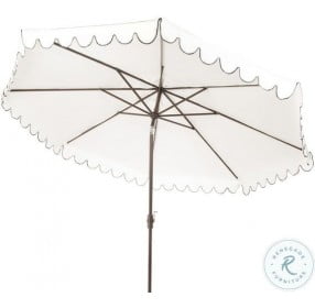 Venice White And Black Round Crank Outdoor Umbrella