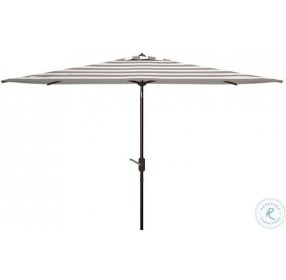 Iris Gray and White Fashion Line Rectangular Outdoor Umbrella