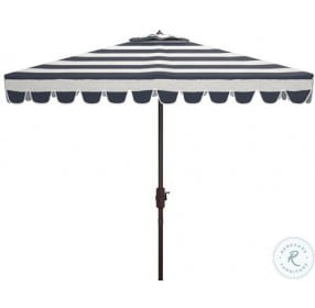 Vienna Navy and White Square Crank Outdoor Umbrella