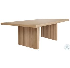 Patterson Natural Oak Plank Style Slatted Dining Table