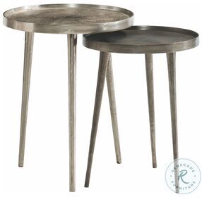 Lex Satin Nickel And Graphite Nesting Tables Set Of 2