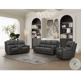 Pierce Homerun Dark Gray Zero Gravity Power Reclining Living Room Set with Power Headrests And Lumbar
