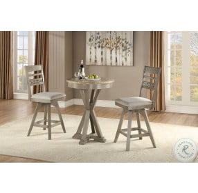 Pine Crest Distressed Pine and Burnished Gray Counter Height Pub Table Set