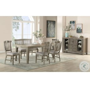 Pine Crest Distressed Pine and Burnished Gray Extendable Leg Dining Room Set