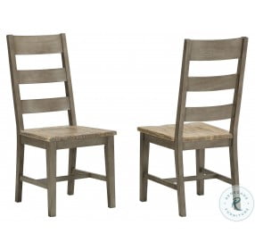 Pine Crest Distressed Pine And Burnished Gray Sheffield Ladderback Side Chair Set Of 2