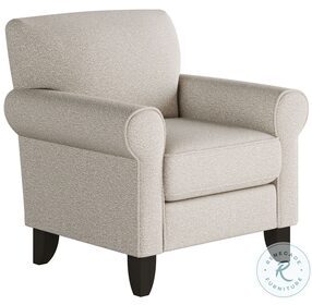 Davis Taupe Fog Rolled Arm Accent Chair