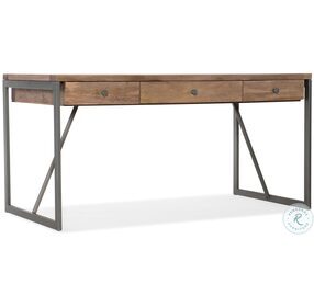 5681-10458-MWD Medium Natural Wood And Gray Writing Desk