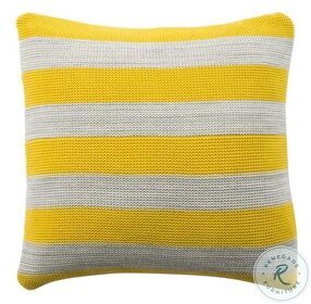 Sun Kissed Knit Yellow Light Grey and Natural Pillow