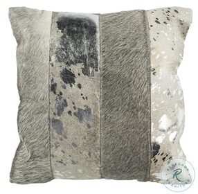 Blair Metallic Cowhide Grey and Silver Pillow