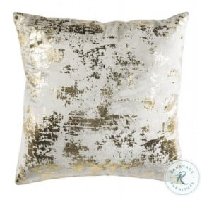 Edmee Metallic Beige and Gold Large Pillow