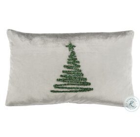Enchanted Evergreen Grey and Green Small Pillow