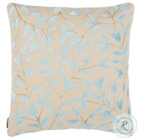 Joslyn Beige and Blue Large Pillow