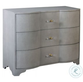 Plymouth Grey Grasscloth 3 Drawers Chest
