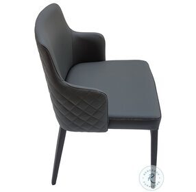 Polly Anthracite Gray Leather Arm Chair