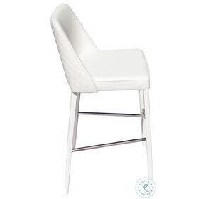 Polly White Leather Bar Stool