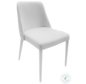 Polly White Leather Dining Chair Set of 2