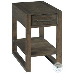 Portman Natural Brown Charging Chairside Table