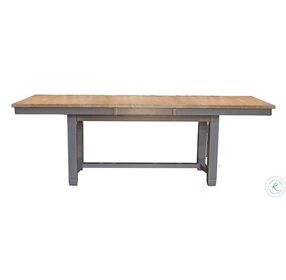 Port Townsend Grey And Seaside Pine Extendable Rectangular Trestle Dining Table