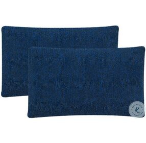 Soleil Solid Dark Marine Blue Pillow Set of 2
