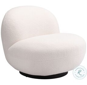 Myanmar White Swivel Accent Chair