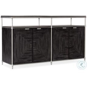Saint Armand Black And Brushed Pewter Metal TV Stand