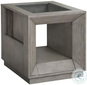 Pure Modern Soft Moonstone Glass Top End Table