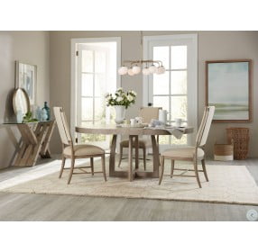 Affinity Gray 48" Round Pedestal Extendable Dining Room Set