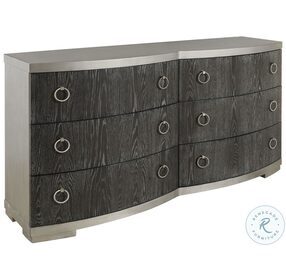 Eve New Black And Aged Silver 6 Drawer Dresser