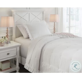 Jenalyn Light Pink And White Twin Size Comforter Set