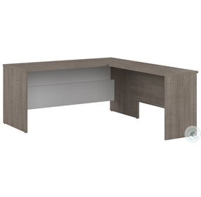 Ridgeley Silver Maple And Pure White 65" L Shaped Desk