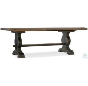 Bandera Saddle Brown And Anthracite Black 86" Extendable Dining Table