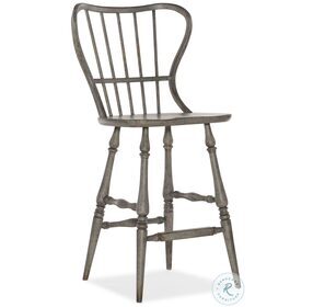 Ciao Bella Speckled Gray Spindle Back Bar Stool