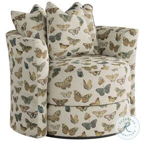 Wild Child Flutterby Sage Scatter Pillow Back Swivel Chair