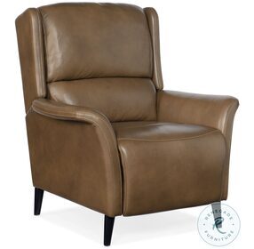 Deacon Rogue Walnut Leather Power Recliner With Power Headrest