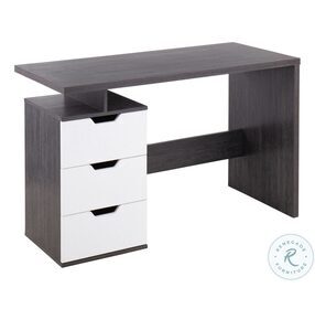 Quinn Charcoal And White Wood Desk