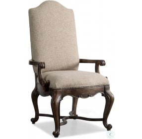 Rhapsody Beige Upholstered Arm Chair Set of 2