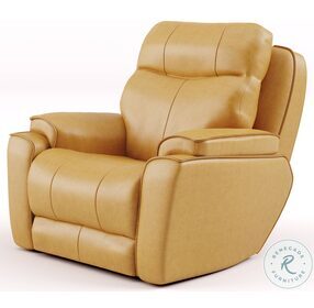 Show Stopper Maximus Caramel Wall Saver Power Recliner with Power Headrest And Scoozi Massage