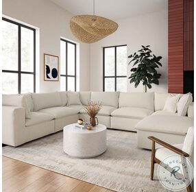 Cali Natural Performance Fabric Modular Large Chaise Sectional