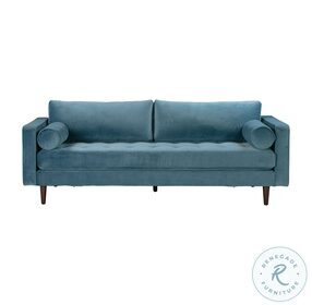 Cave Dusty Blue Velvet Sofa