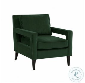 Luna Emerald Green Velvet Accent Chair