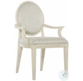 East Hampton Muted Gray Oval Back Arm Chair